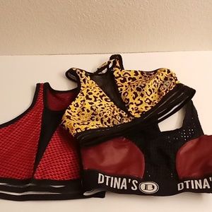 3 D DTINA'S Bundle Yoga Gym Bundle Sz 2 Medium Sz 1 Small Multi Colors B19